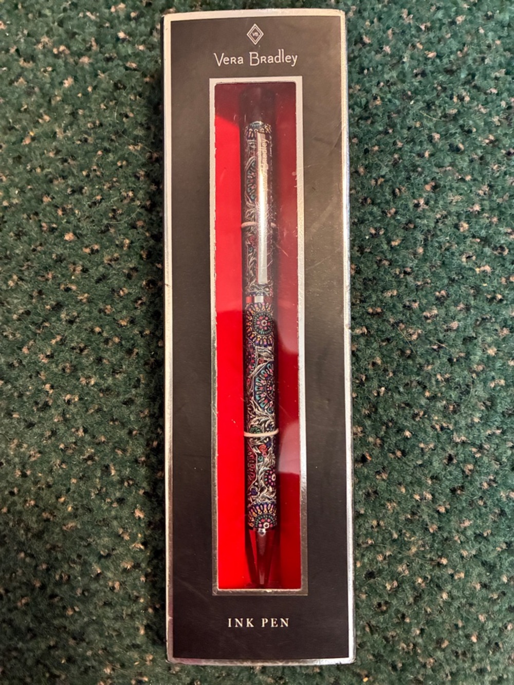 Vera Bradley Multicolor Stained Glass Medallion Black Ink Pen